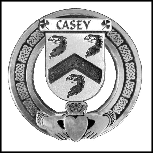 Casey Irish Claddagh Coat of Arms Badge