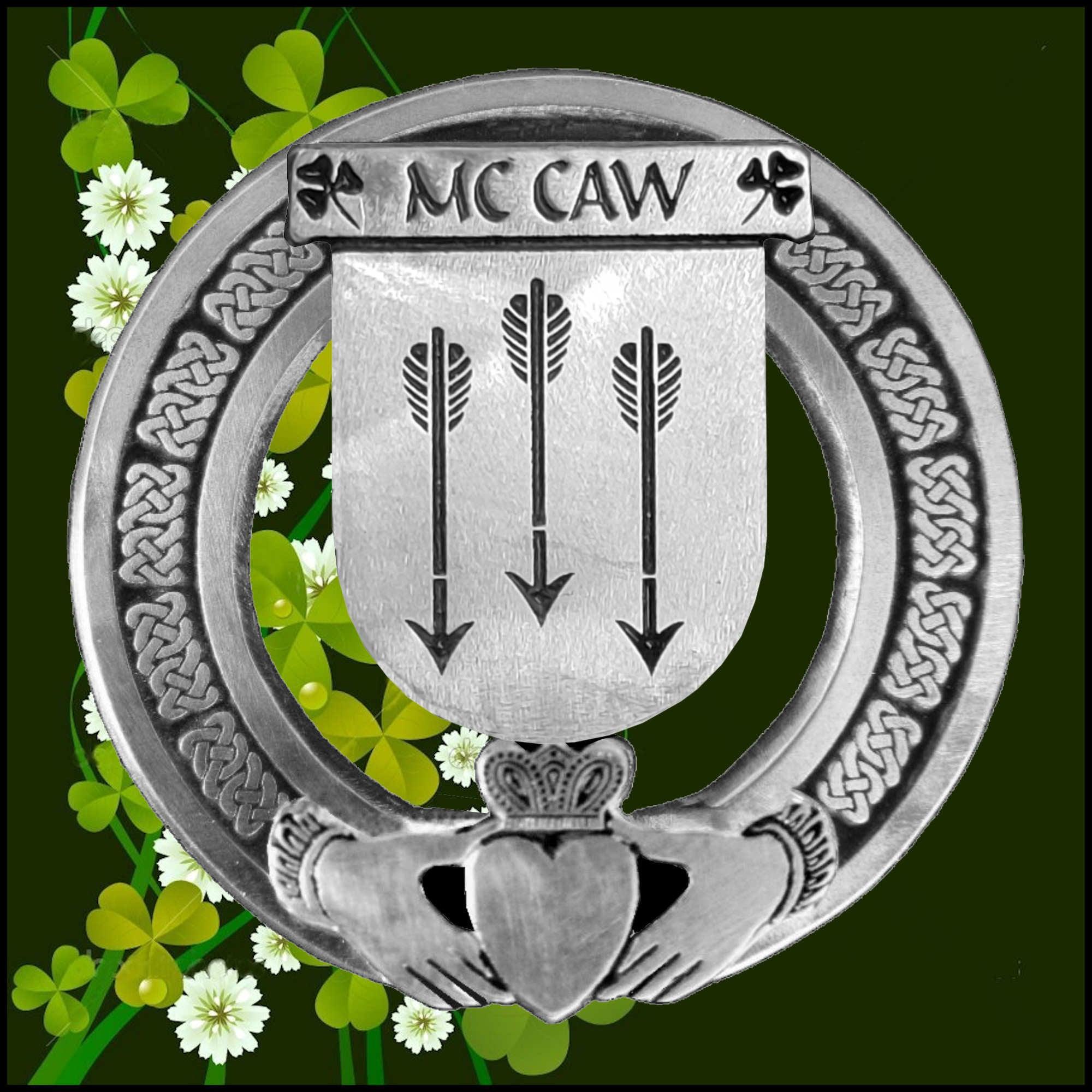 McCaw Irish Claddagh Coat of Arms Badge