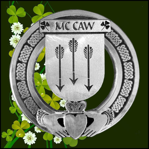 McCaw Irish Claddagh Coat of Arms Badge