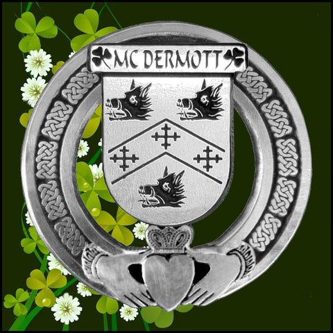 McDermott Irish Claddagh Coat of Arms Badge