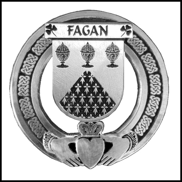 Fagan Irish Claddagh Coat of Arms Badge