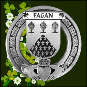 Fagan Irish Claddagh Coat of Arms Badge