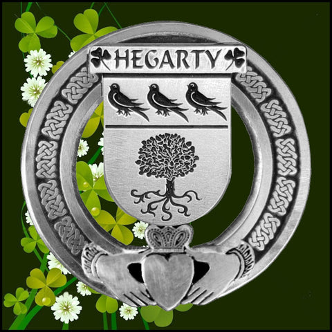 Hegarty Irish Claddagh Coat of Arms Badge