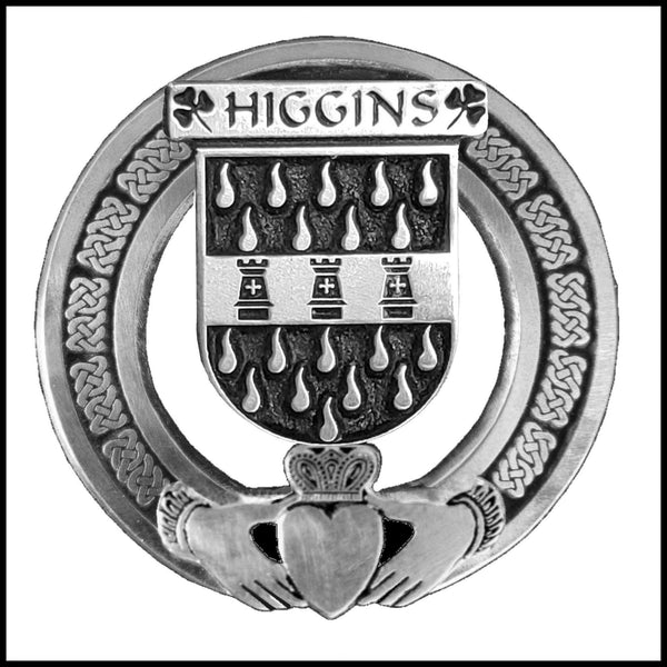 Higgins Irish Claddagh Coat of Arms Badge