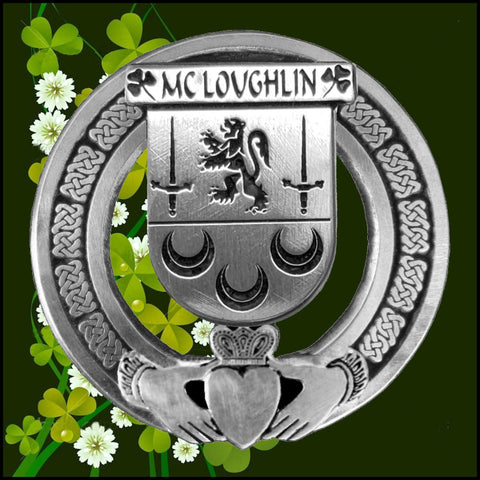 McLoughlin Irish Claddagh Coat of Arms Badge