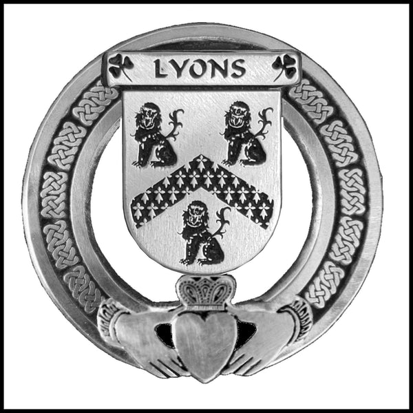 Lyons Irish Claddagh Coat of Arms Badge