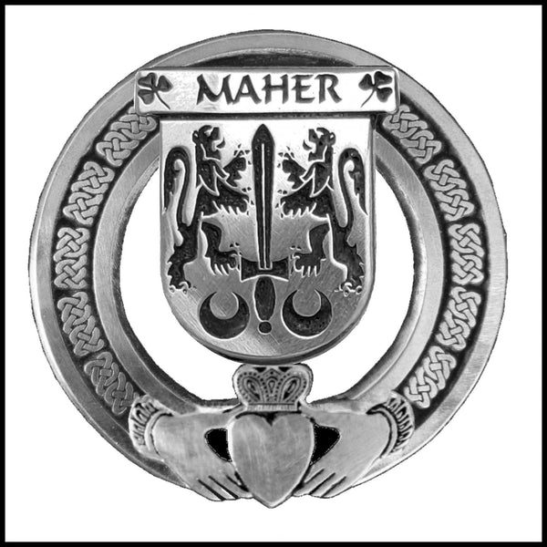 Maher Irish Claddagh Coat of Arms Badge