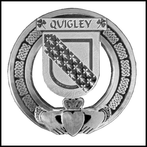 Quigley Irish Claddagh Coat of Arms Badge