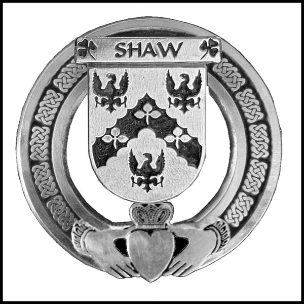 Shaw Irish Claddagh Coat of Arms Badge