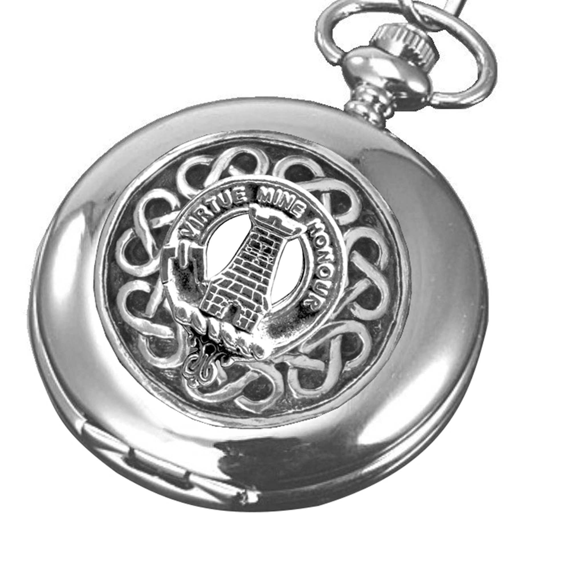 MacLean Clan Crest Pocket Watch Silver