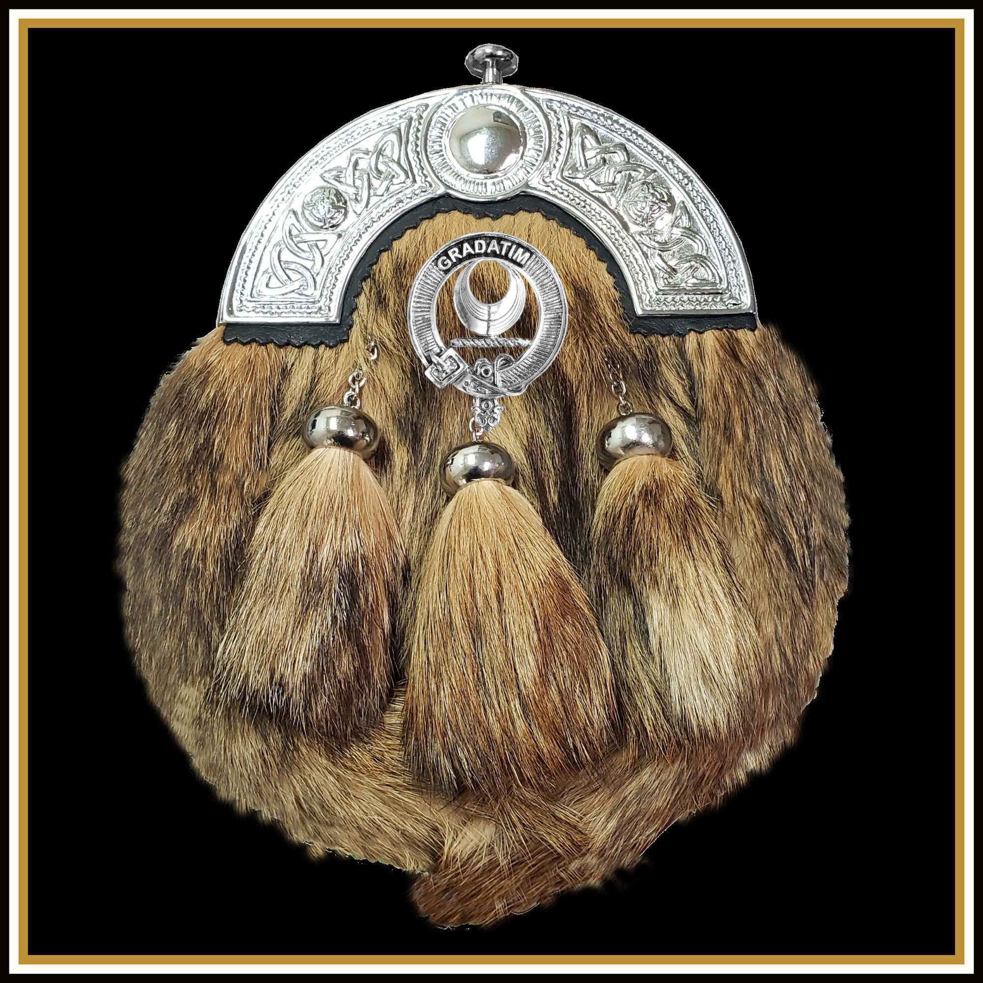 Kilgour Scottish Clan Crest Badge Dress Fur Sporran