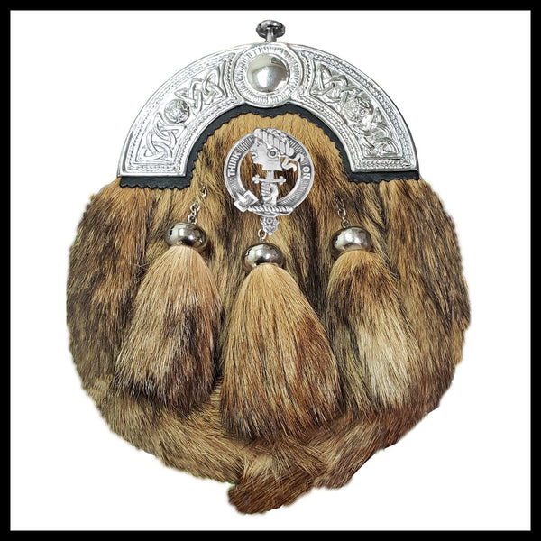 MacLellan Scottish Clan Crest Badge Dress Fur Sporran