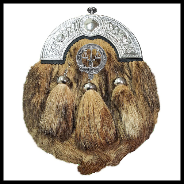 Russell Scottish Clan Crest Badge Dress Fur Sporran