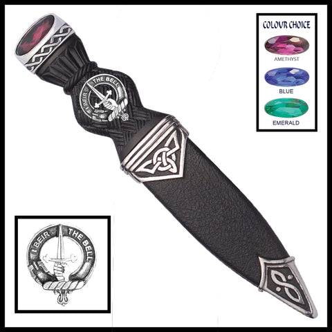 Bell Interlace Clan Crest Sgian Dubh, Scottish Knife