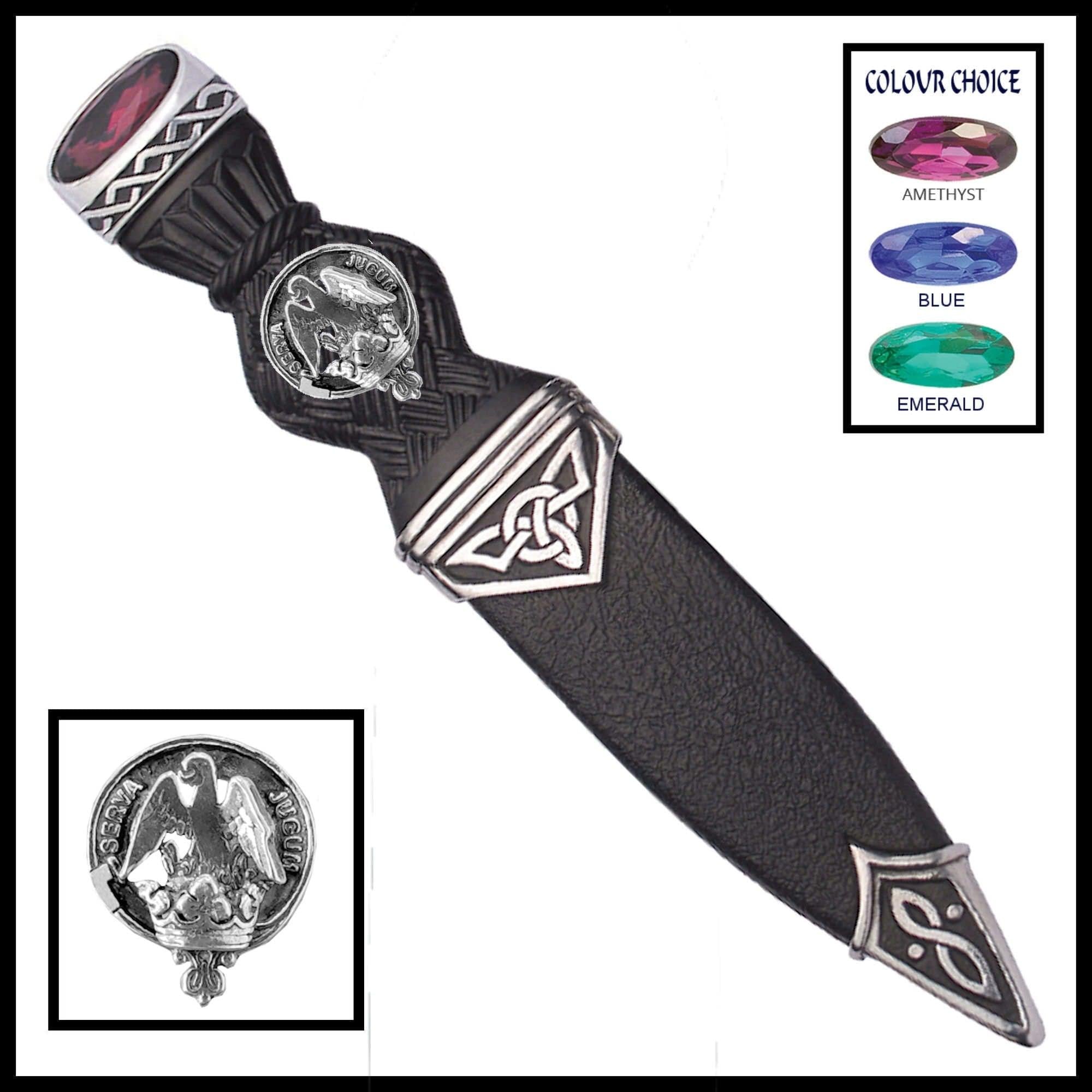 Hay Interlace Clan Crest Sgian Dubh, Scottish Knife