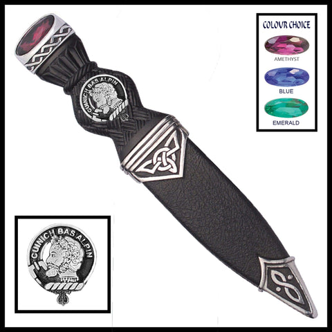 MacAlpine Interlace Clan Crest Sgian Dubh, Scottish Knife