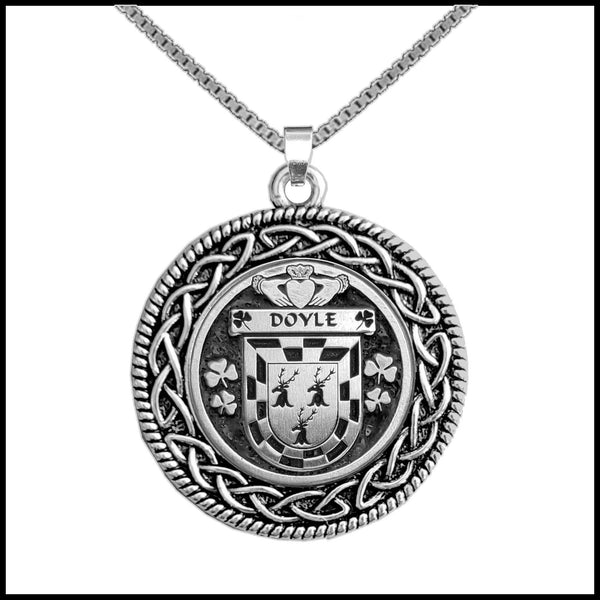 Doyle Irish Coat of Arms Celtic Interlace Disk Pendant ~ IP06