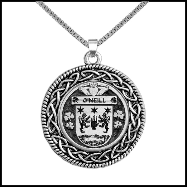 O'Neill Irish Coat of Arms Celtic Interlace Disk Pendant ~ IP06