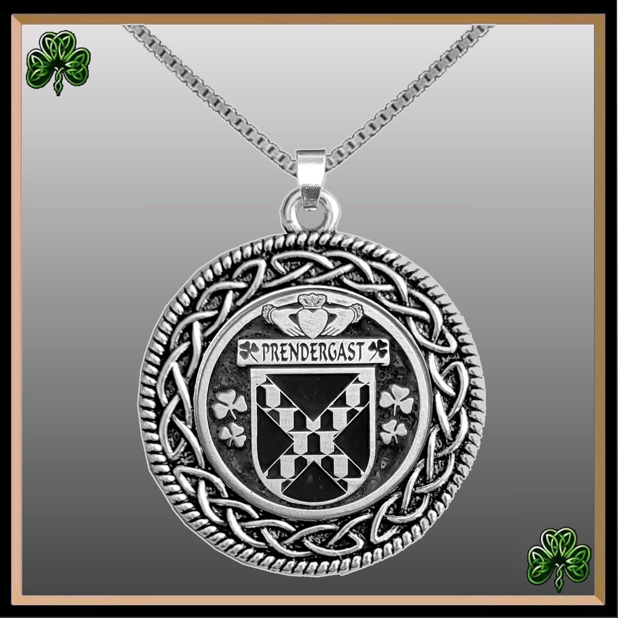 Prendergast (Tipperary) Irish Coat of Arms Celtic Interlace Disk Pendant ~ IP06