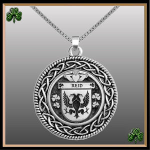 Reid Irish Coat of Arms Celtic Interlace Disk Pendant ~ IP06