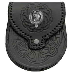 Haldane Scottish Clan Badge Sporran, Leather