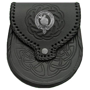 Strang Scottish Clan Badge Sporran, Leather