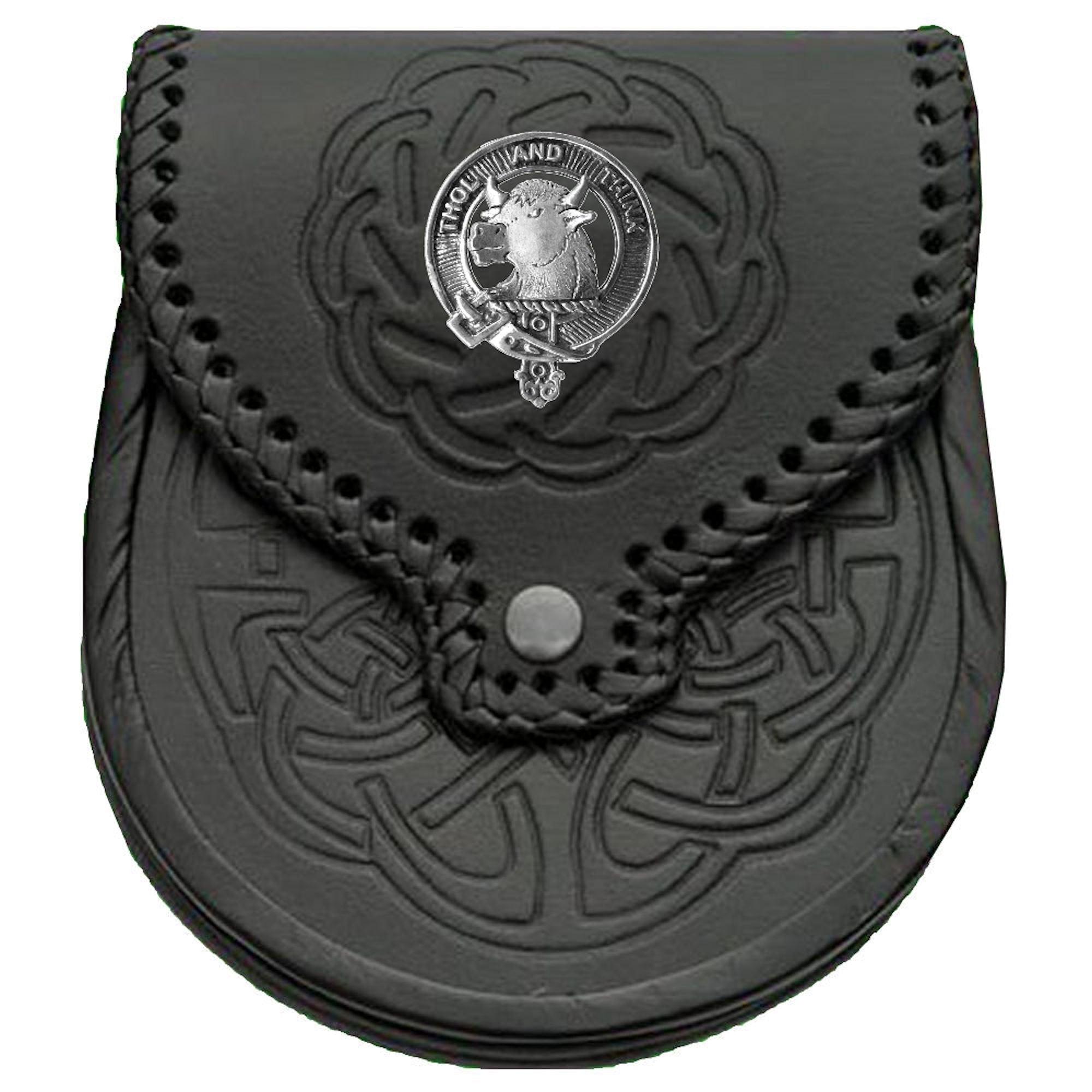 Tweedie Scottish Clan Badge Sporran, Leather