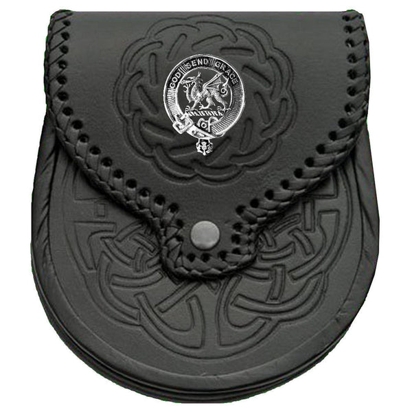 Crichton Scottish Clan Badge Sporran, Leather