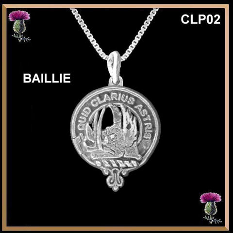 Baillie Clan Crest Scottish Pendant  CLP02