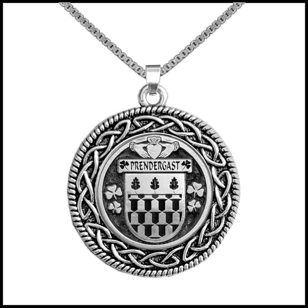 Prendergast (Wexford) Irish Coat of Arms Celtic Interlace Disk Pendant ~ IP06