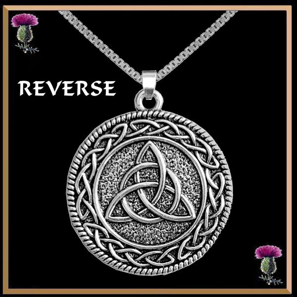 Wilson Clan Crest Celtic Interlace Disk Pendant, Scottish Family Crest  ~ CLP06