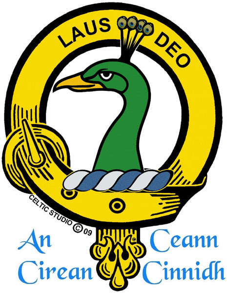 Arbuthnott Clan Crest Celtic Interlace Disk Pendant, Scottish Family Crest  ~ CLP06