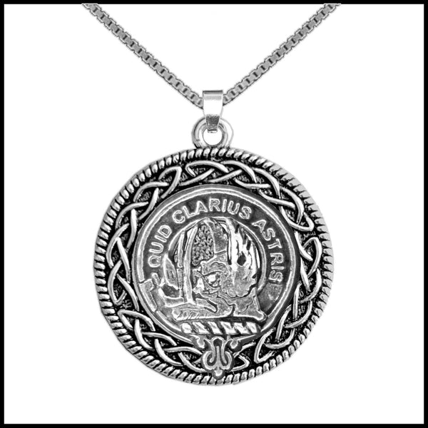 Baillie Clan Crest Celtic Interlace Disk Pendant, Scottish Family Crest  ~ CLP06