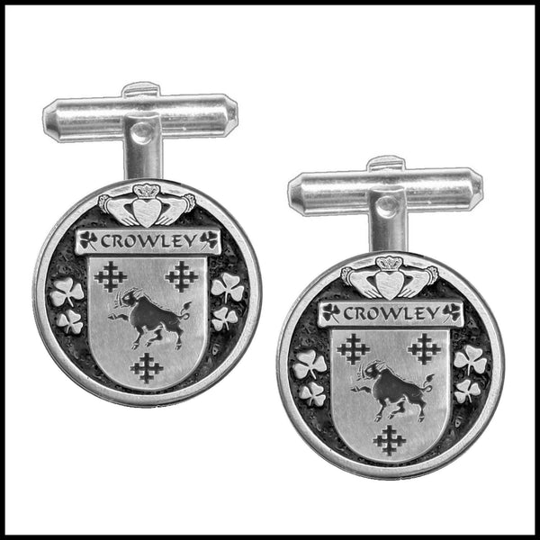 Crowley Irish Coat of Arms Disk Cufflinks