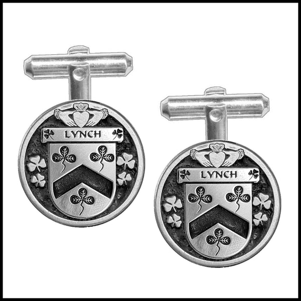 Lynch Irish Coat of Arms Disk Cufflinks