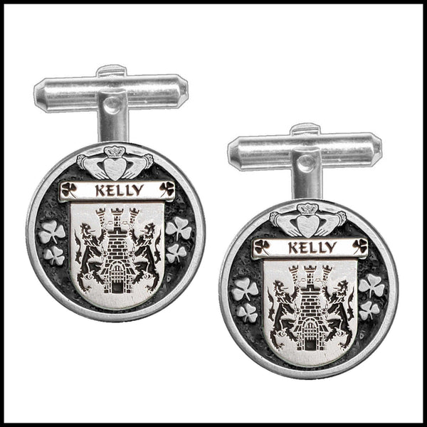 Kelly Irish Coat of Arms Disk Cufflinks