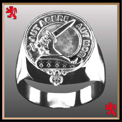 Barclay Scottish Clan Crest Ring GC100  ~  Sterling Silver and Karat Gold