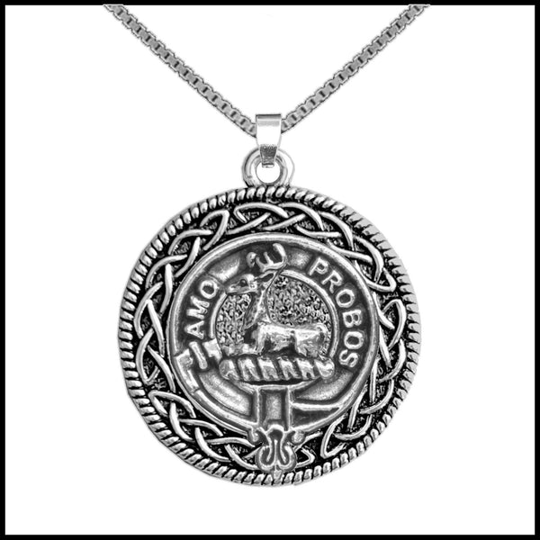 Blair Clan Crest Celtic Interlace Disk Pendant, Scottish Family Crest  ~ CLP06