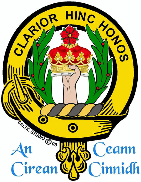 Buchanan Clan Crest Celtic Interlace Disk Pendant, Scottish Family Crest  ~ CLP06