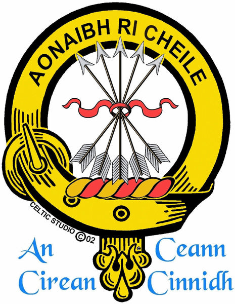 Cameron Clan Crest Celtic Interlace Disk Pendant, Scottish Family Crest  ~ CLP06