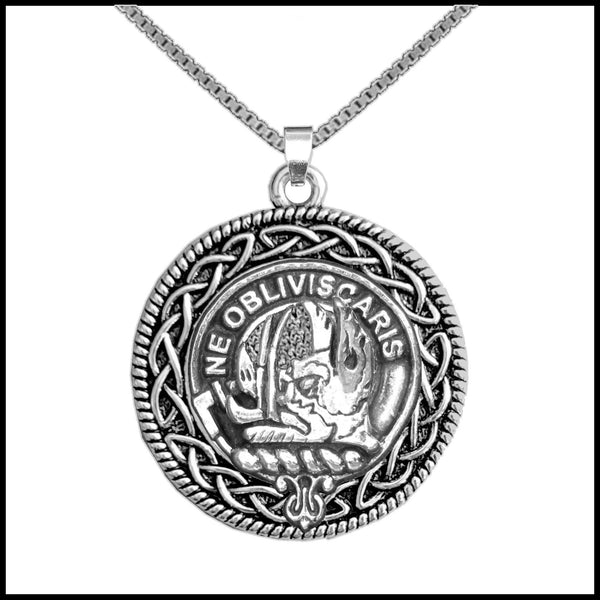 Campbell Argyll Clan Crest Celtic Interlace Disk Pendant, Scottish Family Crest  ~ CLP06