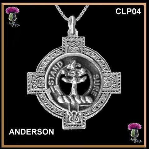 Scottish Clan Crest Celtic Cross Pendant - All Clans