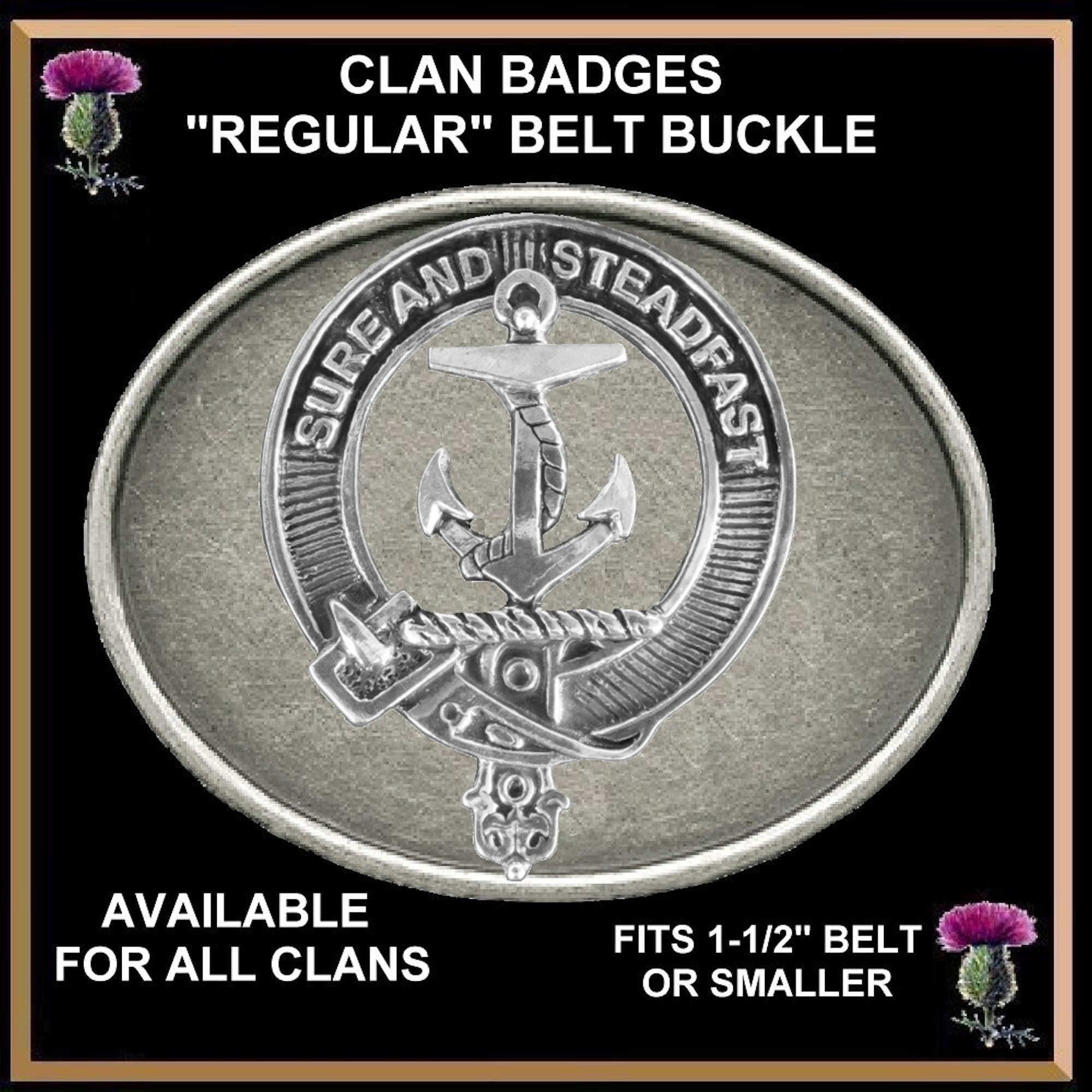 Clarke Clan Crest Regular Buckle
