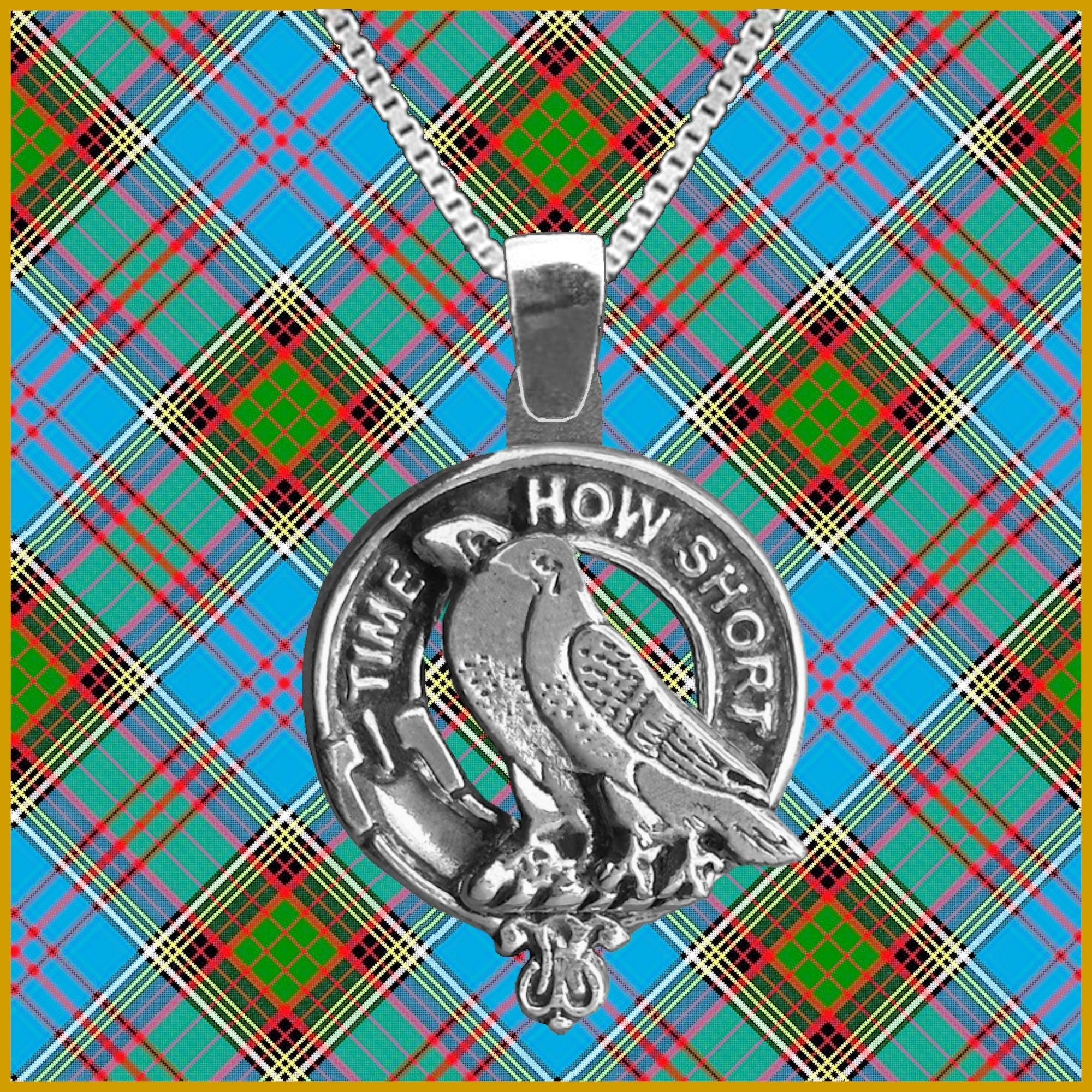 Akins Large 1" Scottish Clan Crest Pendant - Sterling Silver