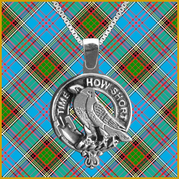 Akins Large 1" Scottish Clan Crest Pendant - Sterling Silver