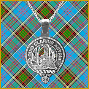 Baillie Large 1" Scottish Clan Crest Pendant - Sterling Silver