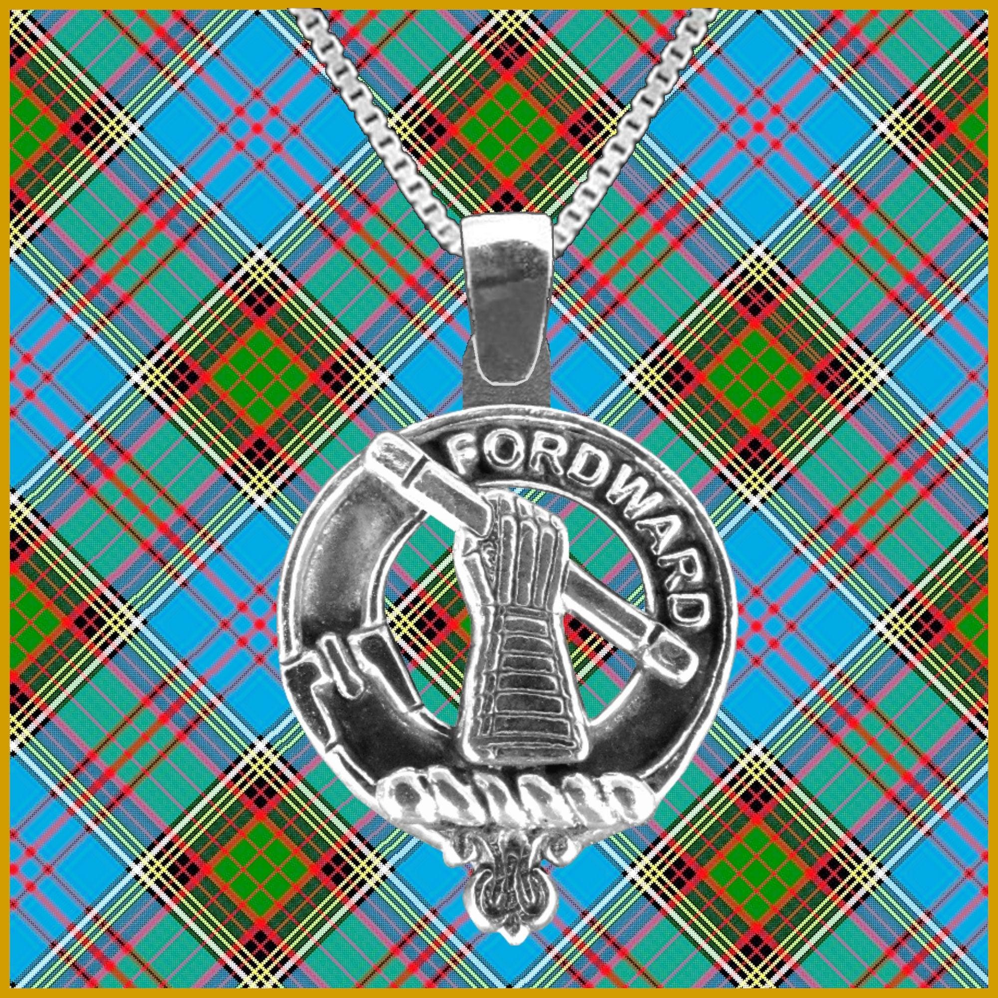 Balfour Large 1" Scottish Clan Crest Pendant - Sterling Silver