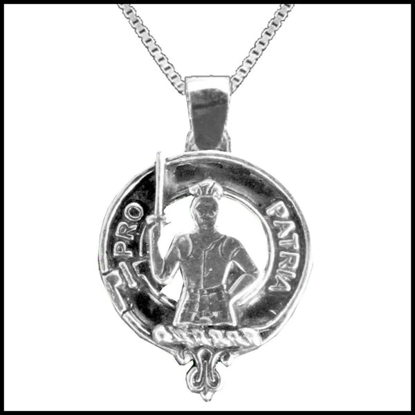Bannerman Large 1" Scottish Clan Crest Pendant - Sterling Silver