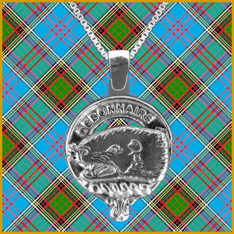 Beaton Large 1" Scottish Clan Crest Pendant - Sterling Silver
