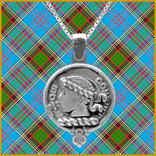 Borthwick Large 1" Scottish Clan Crest Pendant - Sterling Silver